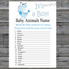 Blue Dinosaur Baby Animals Name Game,Blue Dinosaur Baby shower games,INSTANT DOWNLOAD--207
