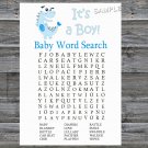Blue Dinosaur Baby Shower Word Search Game,Blue Dinosaur Baby shower games,INSTANT DOWNLOAD--207