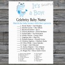 Blue Dinosaur Celebrity Baby Name Game,Blue Dinosaur Baby shower games,INSTANT DOWNLOAD--207