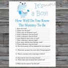 Blue Dinosaur How well do you know baby shower game,Blue Dino Baby shower games,INSTANT DOWNLOAD-207