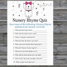 Cat Nursery Rhyme Quiz baby shower game,Cat or Kitten Baby shower games,INSTANT DOWNLOAD--206