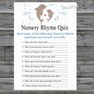 Dolphin Nursery Rhyme Quiz baby shower game,Dolphin Baby shower games,INSTANT DOWNLOAD--201