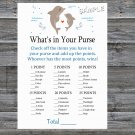 Dolphin What's in your purse game,Dolphin Baby shower games,INSTANT DOWNLOAD--201