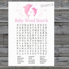 Pink Dolphin Baby Shower Word Search Game,Pink Dolphin Baby shower games,INSTANT DOWNLOAD--200