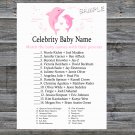 Pink Dolphin Celebrity Baby Name Game,Pink Dolphin Baby shower games,INSTANT DOWNLOAD--200