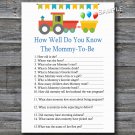 Toy train How well do you know baby shower game,Toy train Baby shower games,INSTANT DOWNLOAD--198
