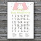 Pink Elephants Baby Shower Word Search Game,Elephants Baby shower games,INSTANT DOWNLOAD--194