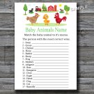 Chicken Baby Animals Name Game,Barnyard Baby shower games,INSTANT DOWNLOAD--188