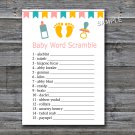Baby Feet Baby word scramble game,Baby Feet Baby shower games,INSTANT DOWNLOAD--174