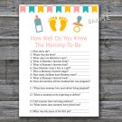 Baby Feet How well do you know baby shower game,Baby Feet Baby shower games,INSTANT DOWNLOAD--174