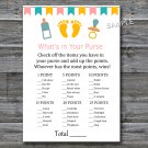 Baby Feet What's in your purse game,Baby Feet Baby shower games,INSTANT DOWNLOAD--174