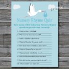 Blue Stork Nursery Rhyme Quiz baby shower game,Blue Stork Baby shower games,INSTANT DOWNLOAD--173