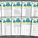 Owl baby shower games package,Owl baby shower games pack,9 Games,INSTANT DOWNLOAD-367