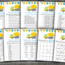 Concrete mixer baby shower games pack,Concrete mixer baby shower games,9 Games,INSTANT DOWNLOAD-375