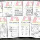 Pink elephant baby shower games package,Elephant baby shower games,9 Games,INSTANT DOWNLOAD-194
