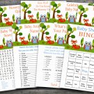 Woodland animals baby shower games package,Woodland baby shower games,9 Games,INSTANT DOWNLOAD-170