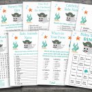 Whale baby shower games package,Whale pirate baby shower games pack,9 Games,INSTANT DOWNLOAD-154