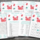 Crab baby shower games package,Crab baby shower games pack,9 Games,INSTANT DOWNLOAD-150