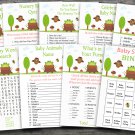 Frog baby shower games package,Woodland animals baby shower games pack,9 Games,INSTANT DOWNLOAD-145