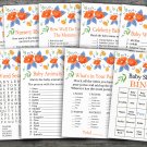 Red flowers baby shower games package,Floral baby shower games pack,9 Games,INSTANT DOWNLOAD-106