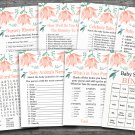 Pink Tulip baby shower games package,Floral baby shower games pack,9 Games,INSTANT DOWNLOAD-102
