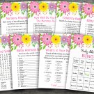 Beautiful flowers baby shower games package,Floral baby shower games,9 Games,INSTANT DOWNLOAD-96