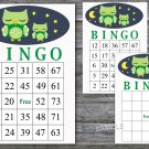 Owl bingo game,Owl bingo cards,birthday bingo games,60 Printable card,INSTANT DOWNLOAD--363