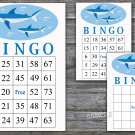 Shark bingo game,Shark bingo card,birthday bingo games,60 Printable card,INSTANT DOWNLOAD--350