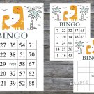 Orange Dinosaur bingo game,birthday bingo games,60 Printable card,INSTANT DOWNLOAD--332