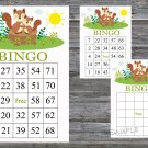Cute Squirrel bingo game,birthday bingo games,60 Printable card,INSTANT DOWNLOAD--292