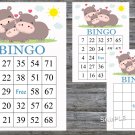 Funny Hippo bingo game,Hippo bingo card,birthday bingo games,60 Printable card,INSTANT DOWNLOAD--289