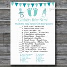 Footprint Celebrity Baby Name Game,Baby Feet Baby shower games,INSTANT DOWNLOAD--171