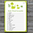 Green dinosaur Baby word scramble game,Dinosaur Baby shower games,INSTANT DOWNLOAD--166