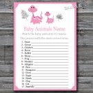 Rose dinosaur Baby Animals Name Game,Dinosaur Baby shower games,INSTANT DOWNLOAD--164