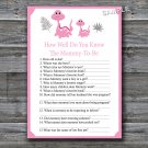 Rose dinosaur How well do you know baby shower game,Dinosaur Baby shower games,INSTANT DOWNLOAD--164