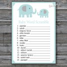 Cute elephant Baby word scramble game,Elephant Baby shower games,INSTANT DOWNLOAD--161