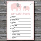 Pink Elephant Baby word scramble game,Elephant Baby shower games,INSTANT DOWNLOAD--159