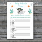 Whale pirate Baby Animals Name Game,Whale Baby shower games,INSTANT DOWNLOAD--154