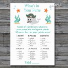 Whale pirate What's in your purse game,Whale Baby shower games,INSTANT DOWNLOAD--154
