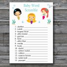 Mermaid Baby word scramble game,Mermaid Baby shower games,INSTANT DOWNLOAD--151