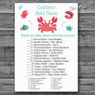 Crab Celebrity Baby Name Game,Crab Baby shower games,INSTANT DOWNLOAD--150