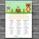 Woodland What's in your purse game,Woodland Baby shower games,INSTANT DOWNLOAD--146