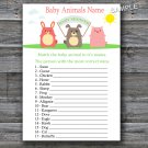 Farm animals Baby Animals Name Game,Farm Baby shower games,INSTANT DOWNLOAD--144