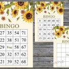 Sunflower bingo game,Sunflower bingo card,birthday bingo,60 Printable card,INSTANT DOWNLOAD--220