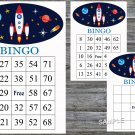 Rocket bingo game,Rocket bingo card,birthday bingo,60 Printable card,INSTANT DOWNLOAD--217