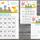 Pink rabbit bingo game,rabbit bingo card,birthday bingo ,60 Printable card,INSTANT DOWNLOAD--216