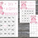 Pink Teddy bear bingo game,Teddy bear bingo card,60 Printable card,INSTANT DOWNLOAD--213