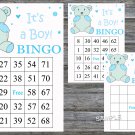 Blue Teddy bear bingo game,Teddy bear bingo card,60 Printable card,INSTANT DOWNLOAD--212