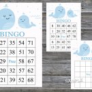 Whale bingo game,Blue Whale bingo card,60 Printable card,INSTANT DOWNLOAD--190