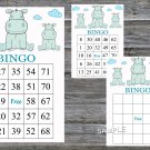 Blue hippo bingo game, hippo bingo card,60 Printable card,INSTANT DOWNLOAD--185